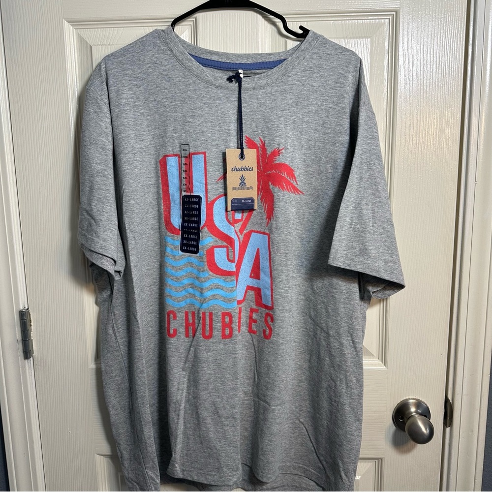 NWT Men’s Chubbies Gray USA t-shirt, size XXL